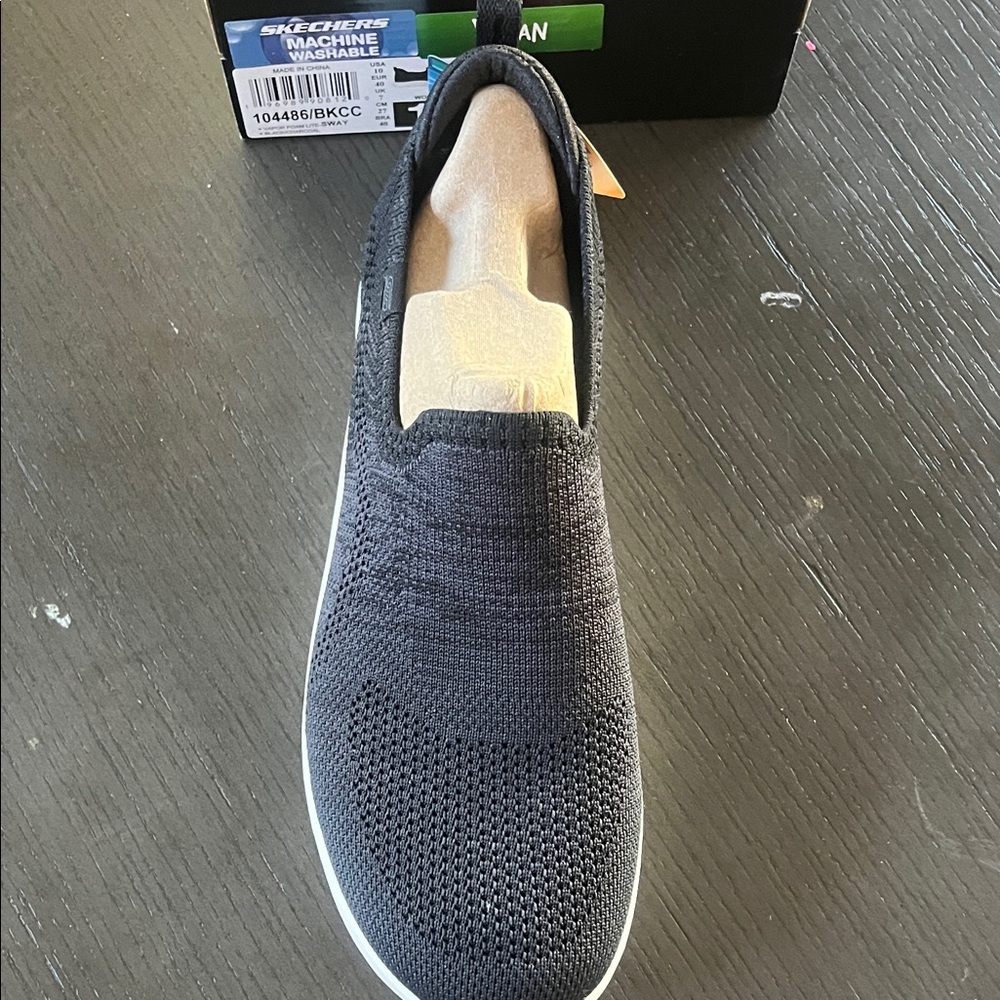 Women’s size 10 Skechers Black Knit Sway Slip-On Shoes brand new NTW - Picture 7 of 11